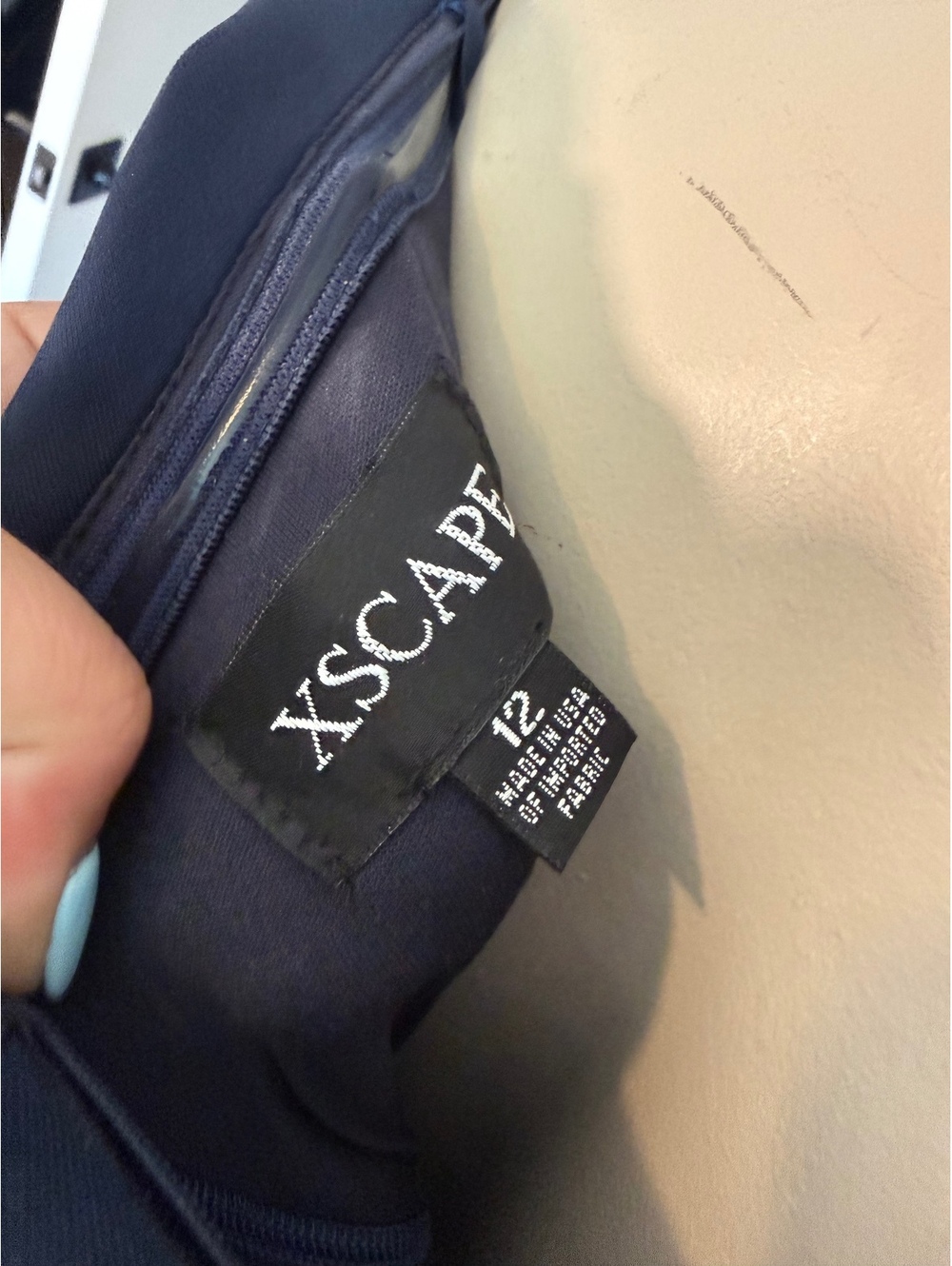 Xscape Women's Size 12 Navy Blue Strapless Evening Dress Size 12 - Picture 5 of 11